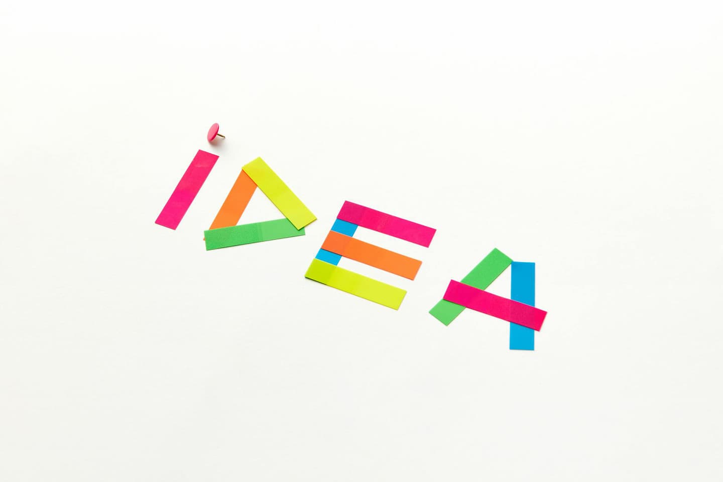 Image of the word "Idea" cut from colorful paper.